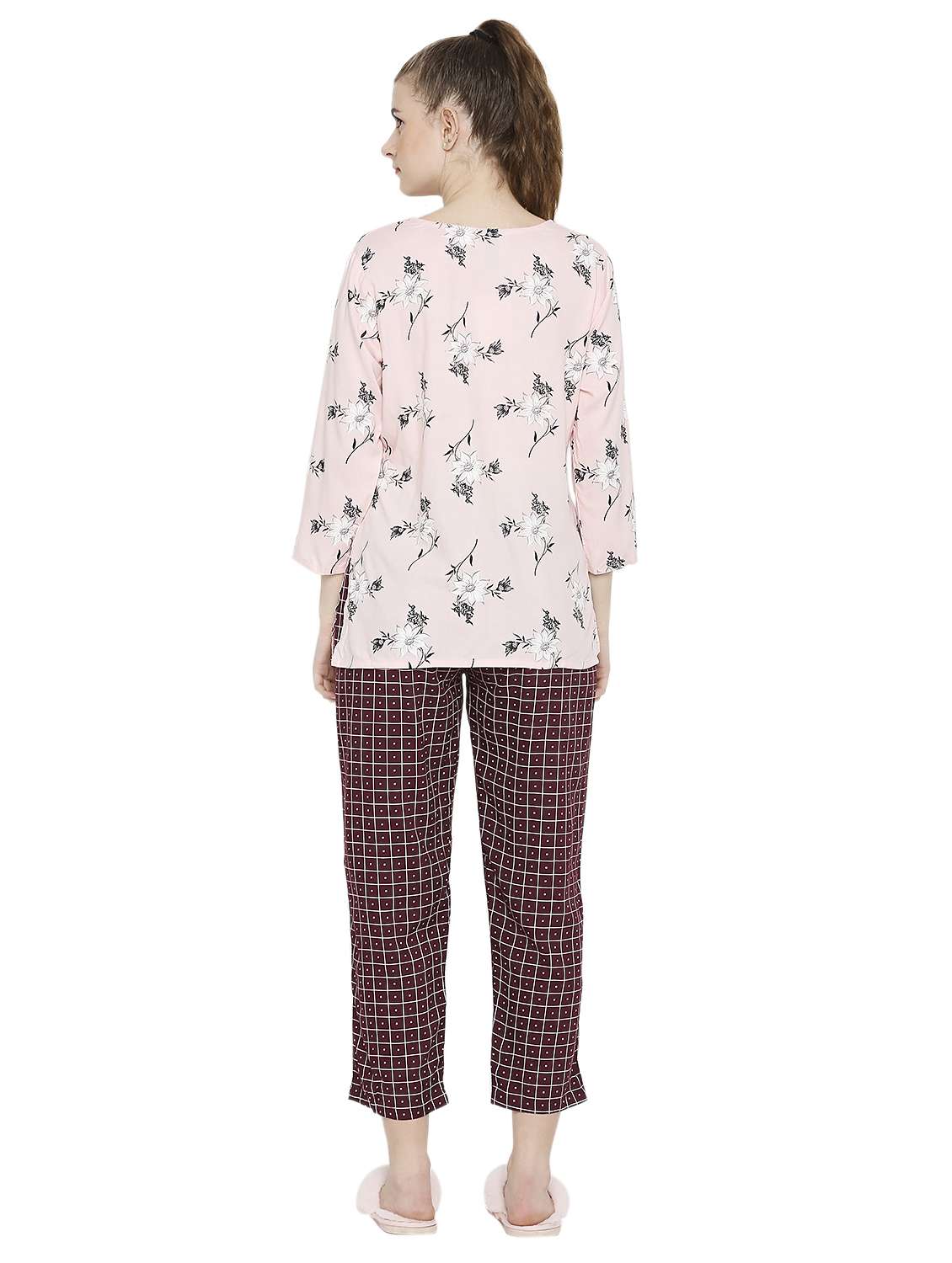 pink cotton pyjama nightwear set - 18885935 -  Standard Image - 3