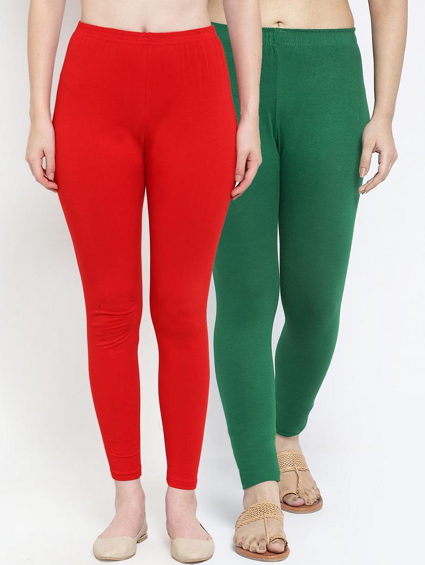 pack of 2 mid rise solid leggings  - 18886028 -  Zoom Image - 0