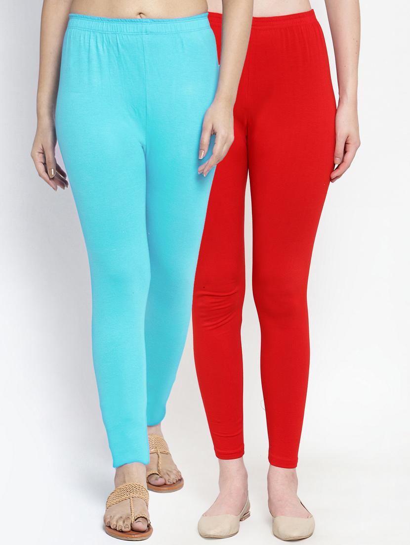pack of 2 mid rise solid leggings - 18886044 - Zoom Image - 0