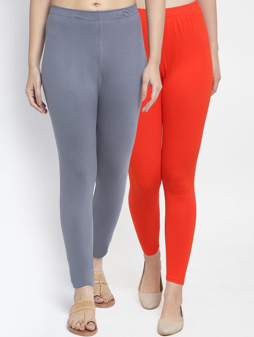pack of 2 mid rise solid leggings - 18886048 - Zoom Image - 0