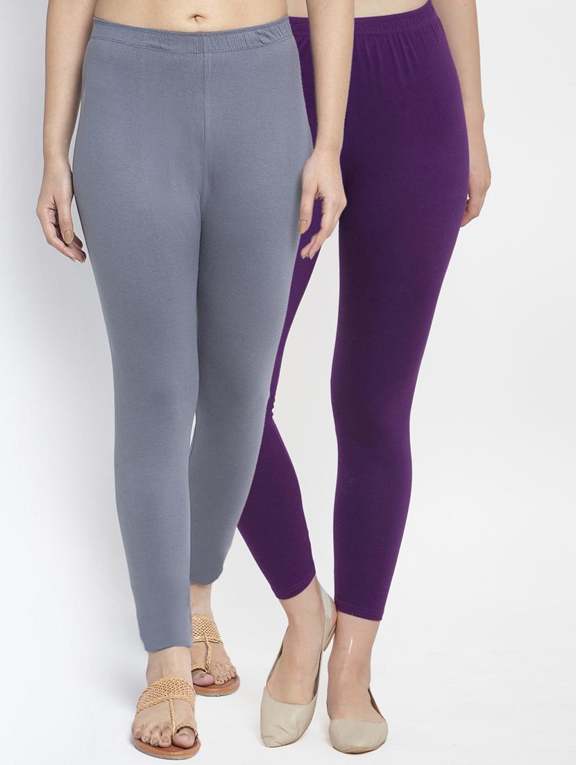 pack of 2 mid rise solid leggings - 18886055 - Zoom Image - 0