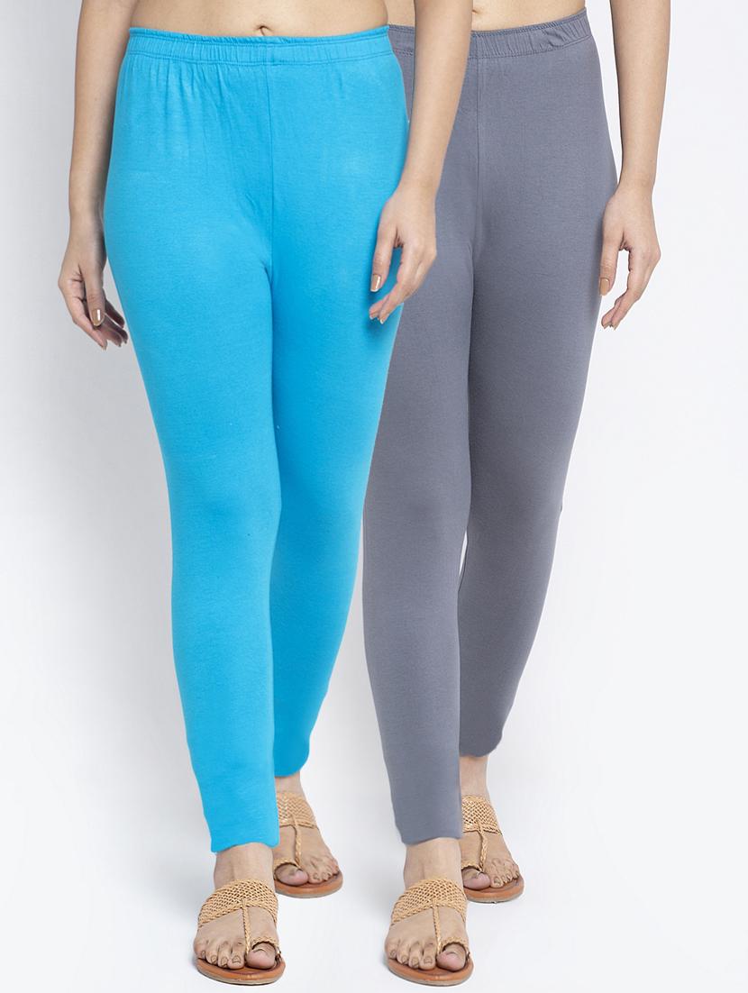 pack of 2 mid rise solid leggings - 18886066 - Zoom Image - 0