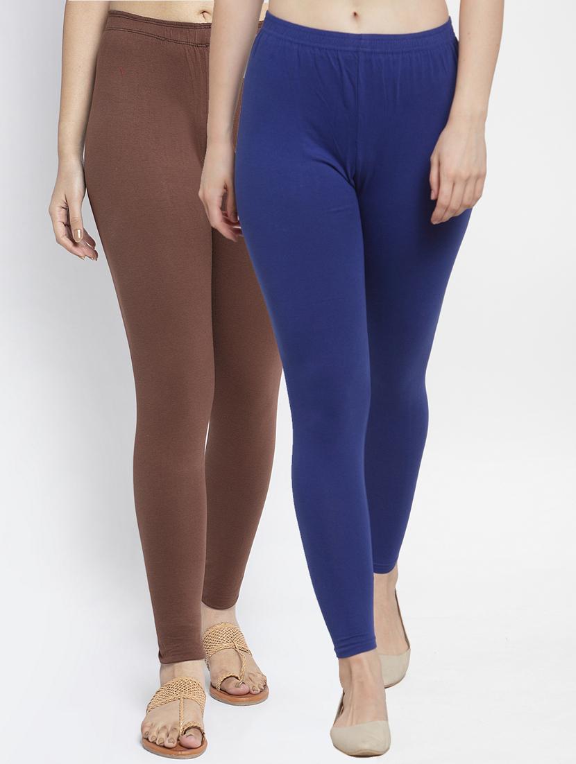 pack of 2 mid rise solid leggings  - 18886079 -  Zoom Image - 0