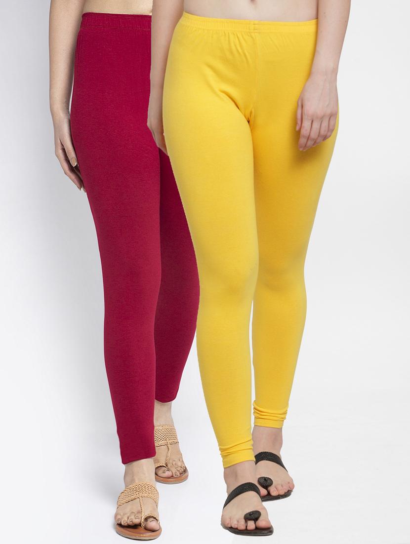 pack of 2 mid rise solid leggings  - 18886096 -  Zoom Image - 0