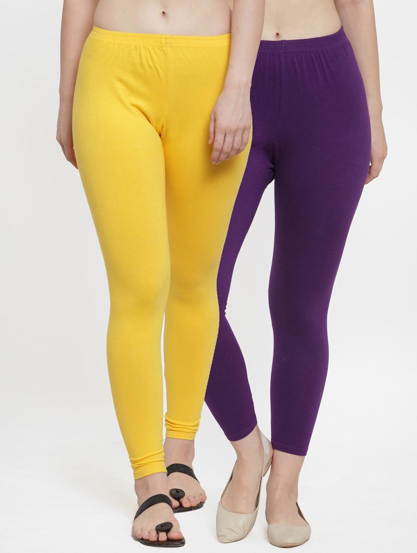 pack of 2 mid rise solid leggings - 18886098 - Zoom Image - 0