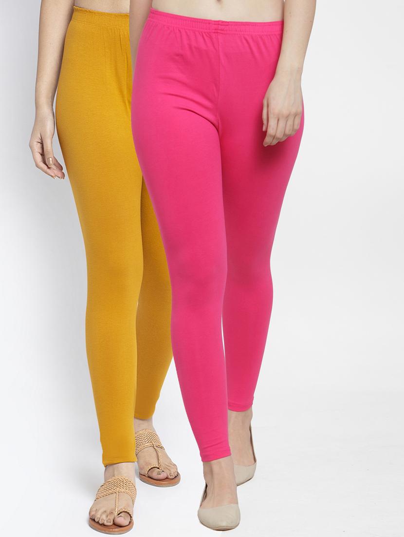 pack of 2 mid rise solid leggings - 18886122 - Zoom Image - 0