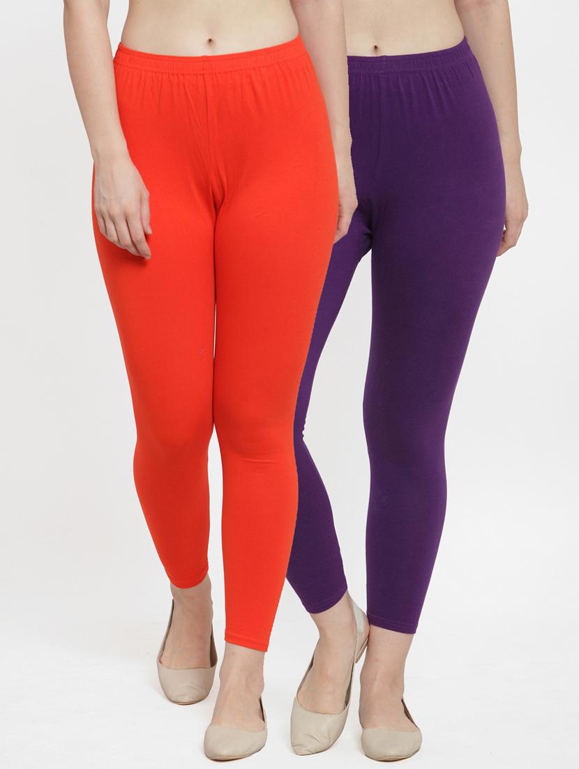 pack of 2 mid rise solid leggings  - 18886136 -  Zoom Image - 0