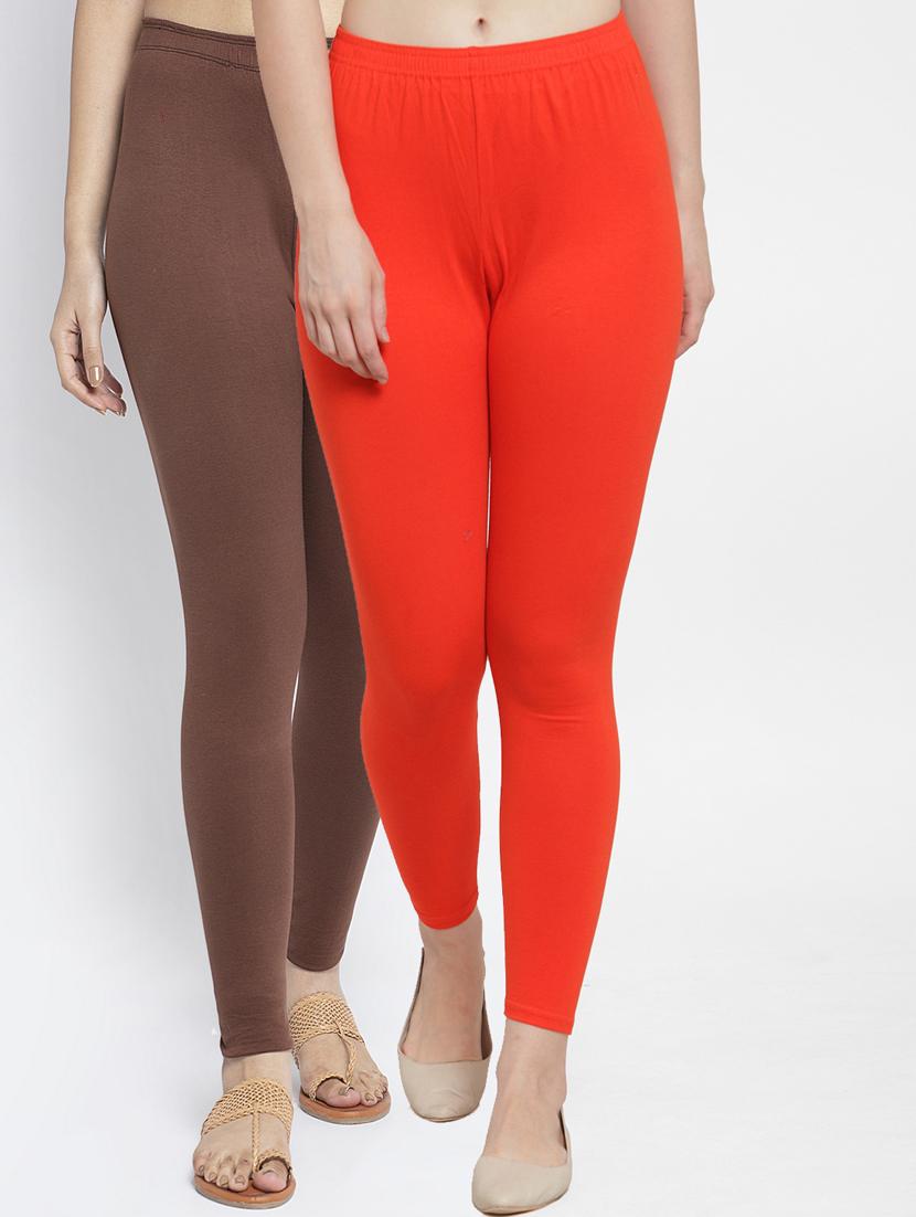 pack of 2 mid rise solid leggings  - 18886138 -  Zoom Image - 0