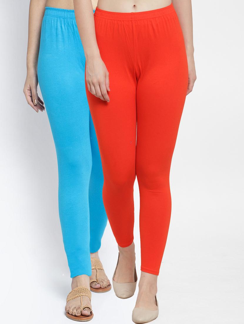 pack of 2 mid rise solid leggings  - 18886147 -  Zoom Image - 0