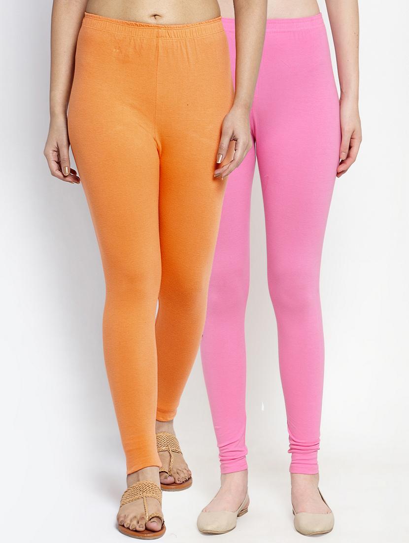 pack of 2 mid rise solid leggings  - 18886169 -  Zoom Image - 0