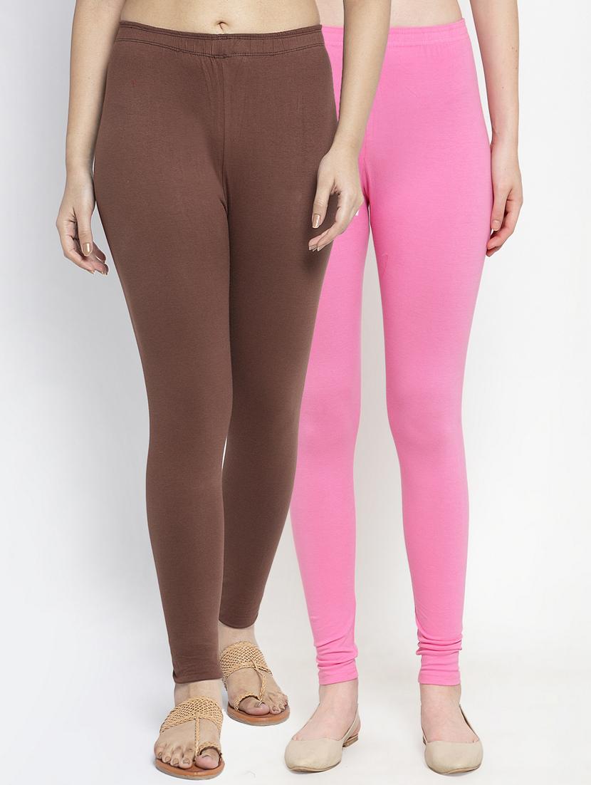 pack of 2 mid rise solid leggings - 18886172 - Zoom Image - 0