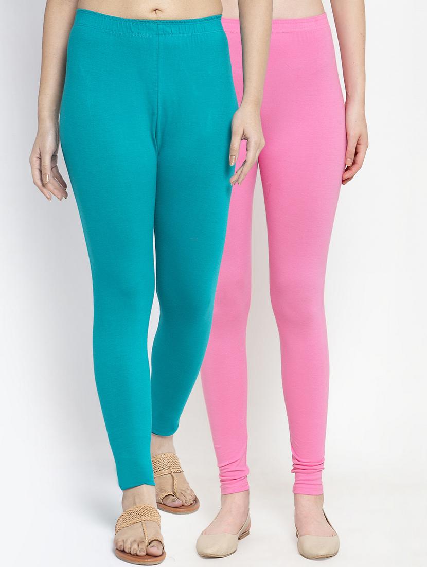 pack of 2 mid rise solid leggings - 18886180 - Zoom Image - 0