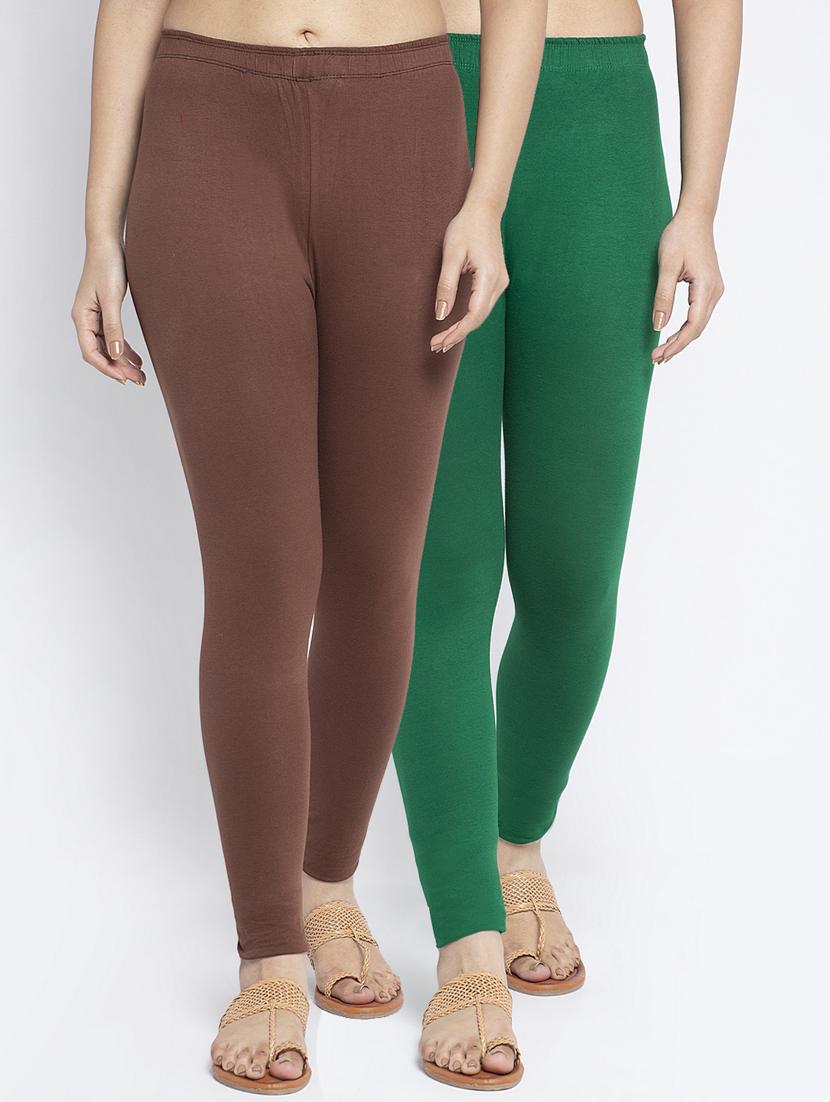 pack of 2 mid rise solid leggings  - 18886188 -  Zoom Image - 0