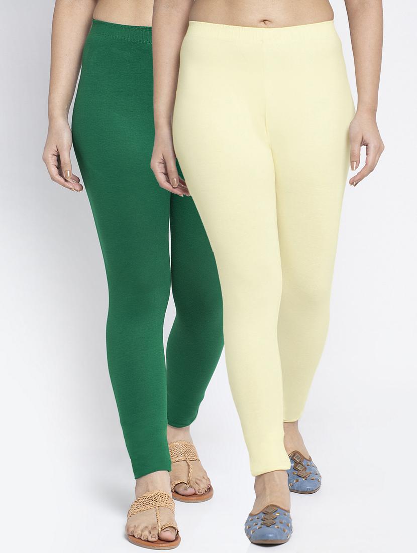 pack of 2 mid rise solid leggings  - 18886194 -  Zoom Image - 0