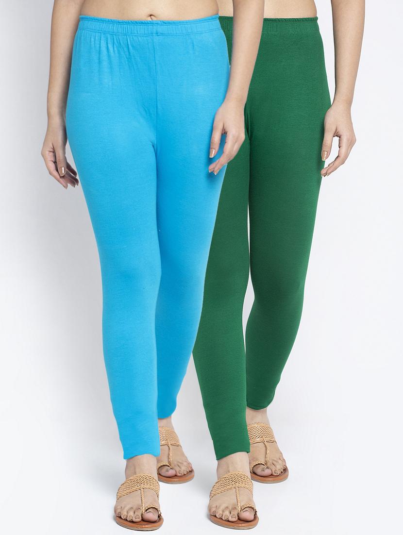 pack of 2 mid rise solid leggings  - 18886197 -  Zoom Image - 0