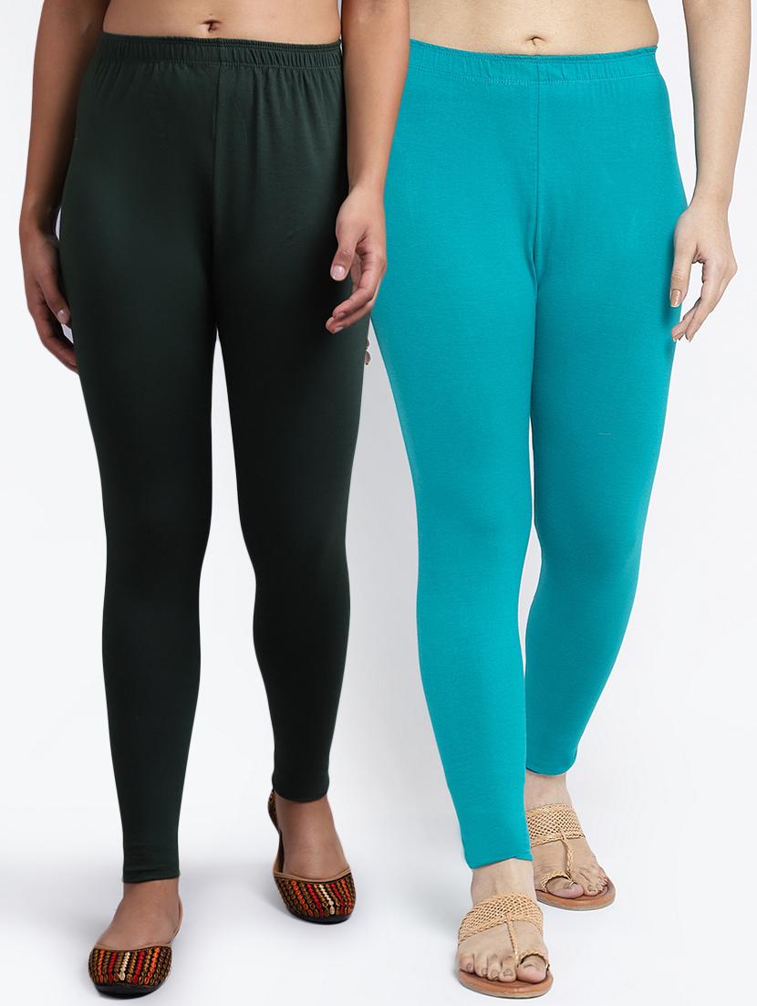multi colored cotton lycra leggings - 18886211 -  Zoom Image - 0