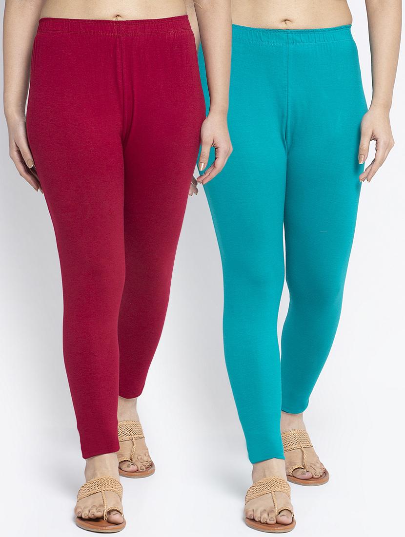 multi colored cotton lycra leggings - 18886224 - Zoom Image - 0