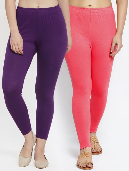 multi colored cotton lycra leggings - 18886243 -  Standard Image - 0