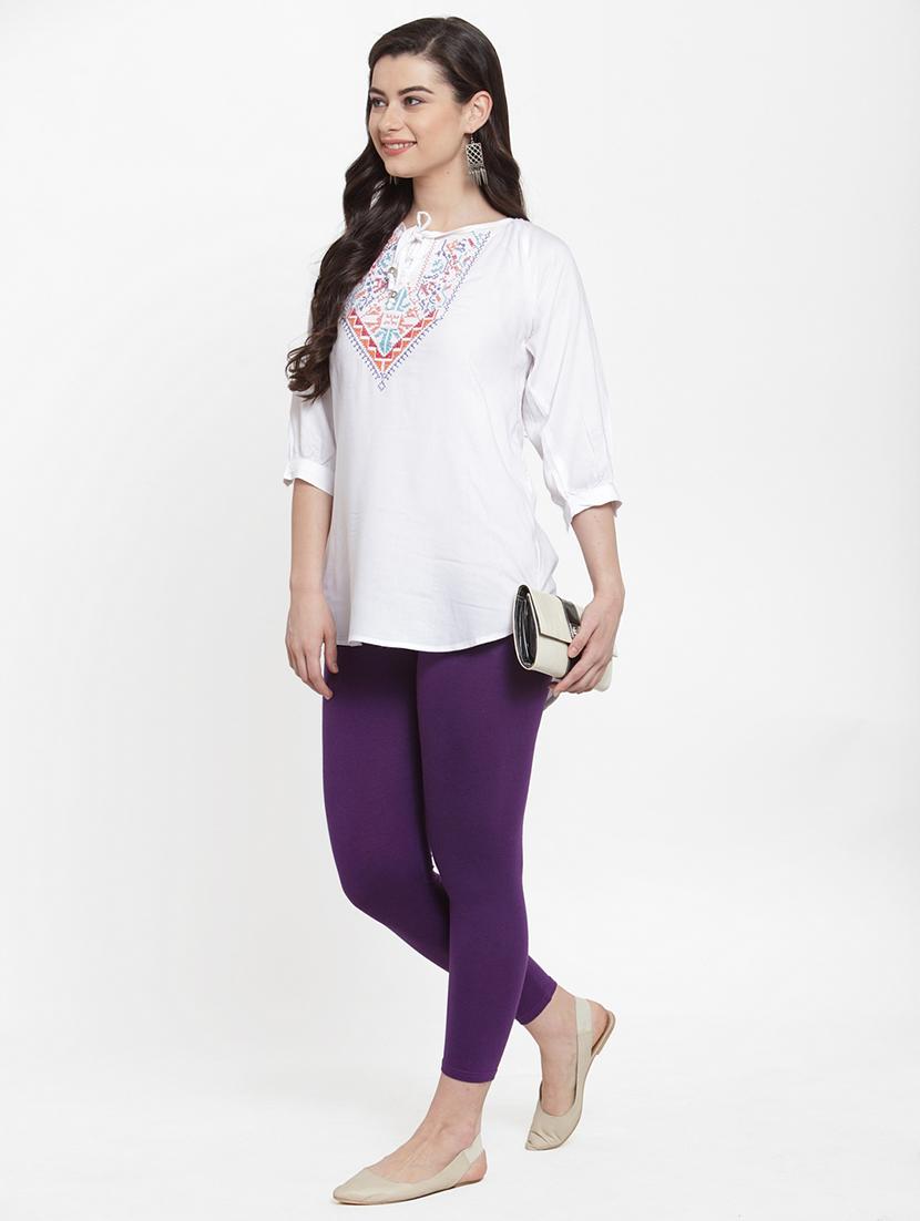 multi colored cotton lycra leggings - 18886243 - Standard Image - 5