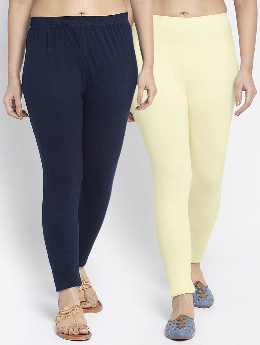 multi colored cotton lycra leggings - 18886258 -  Zoom Image - 0