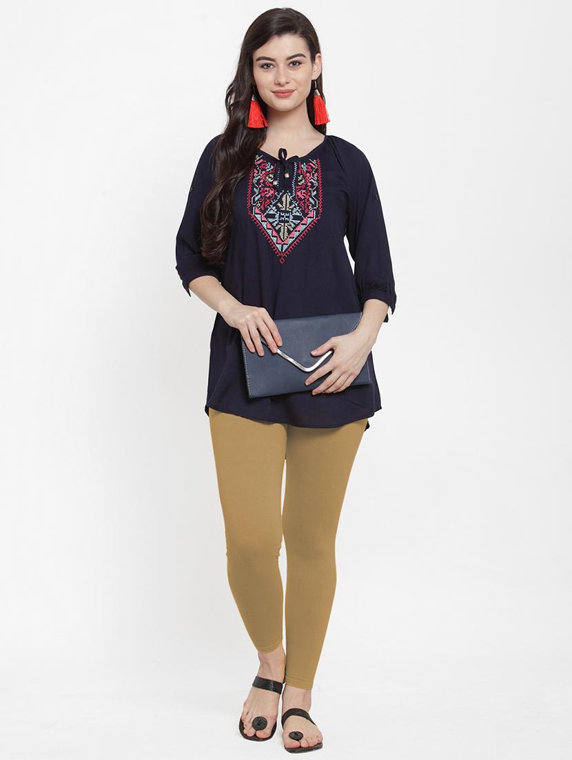 multi colored cotton lycra leggings - 18886297 - Standard Image - 5