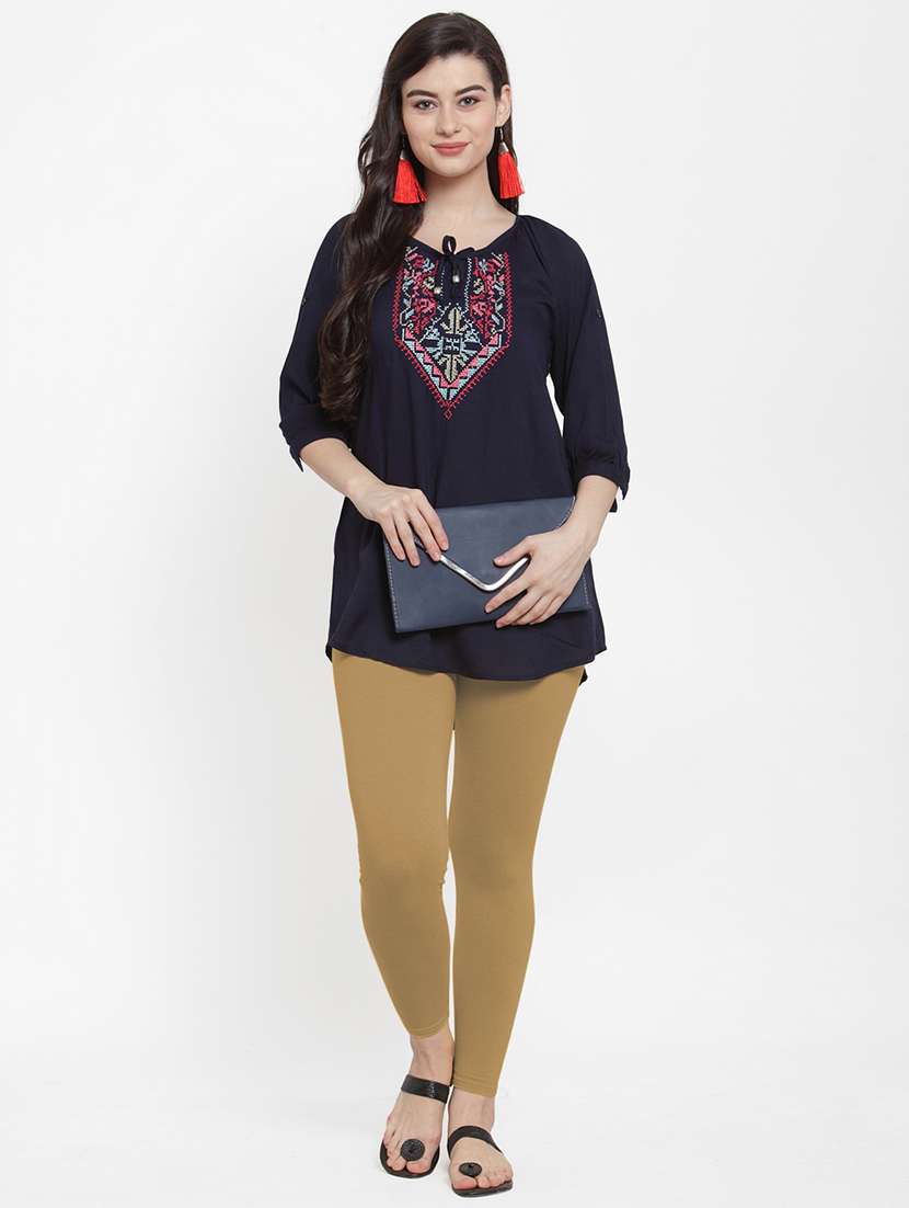 multi colored cotton lycra leggings - 18886298 -  Standard Image - 5