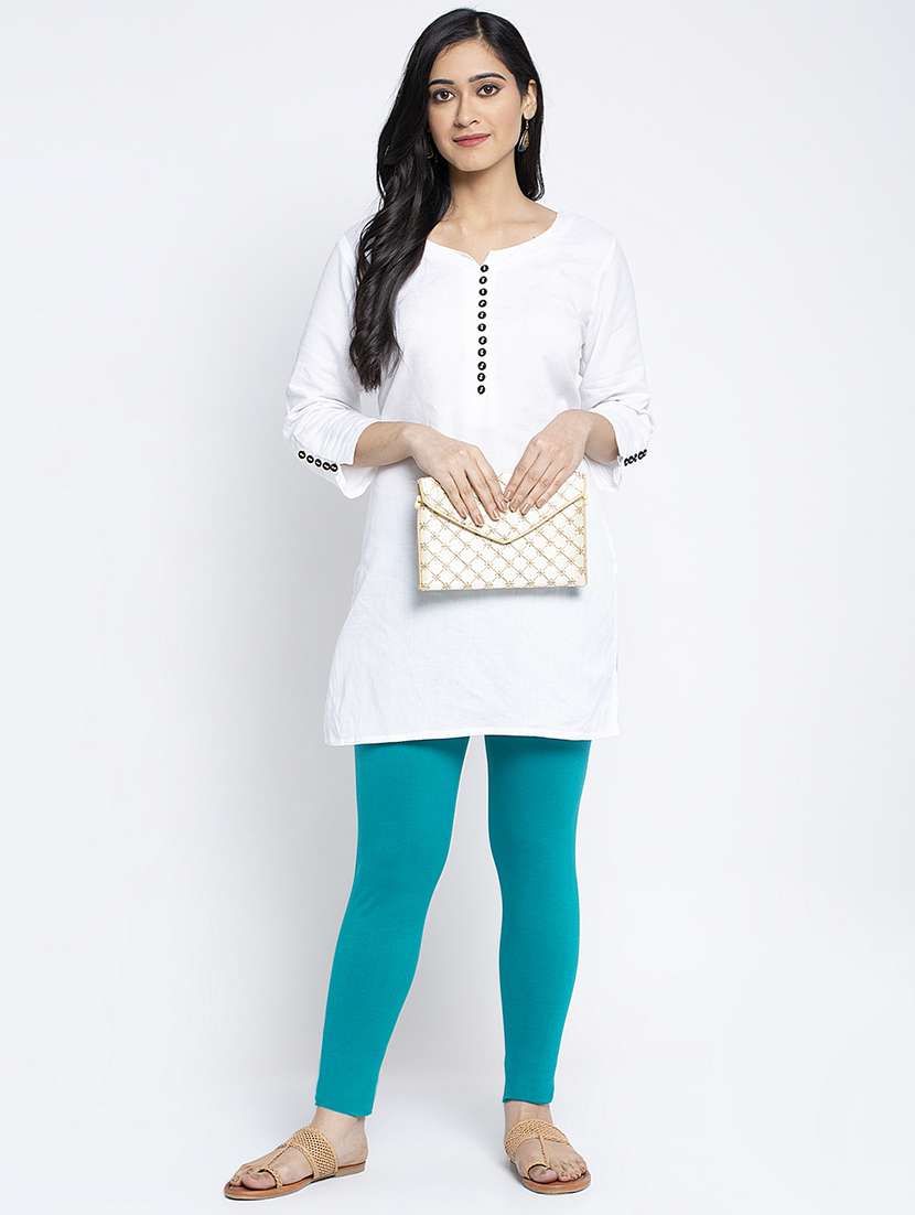 multi colored cotton lycra leggings - 18886315 -  Standard Image - 5