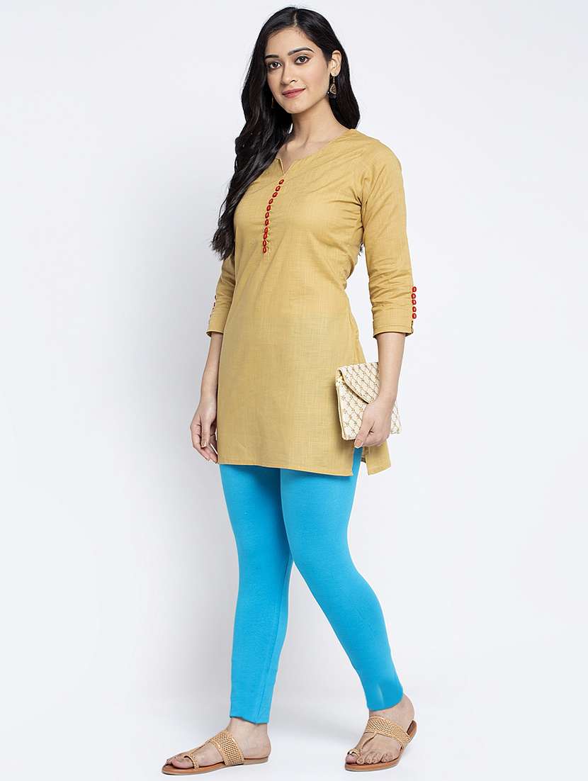 multi colored cotton lycra leggings - 18886317 -  Standard Image - 5