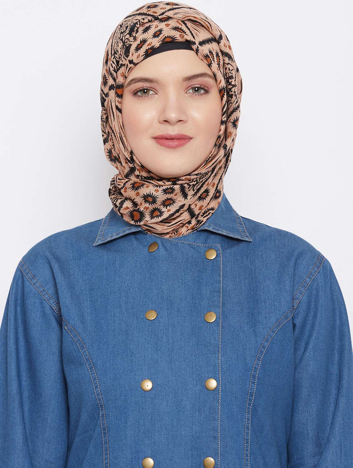 blue coloured denim cloak kaftan - 18886673 -  Standard Image - 5