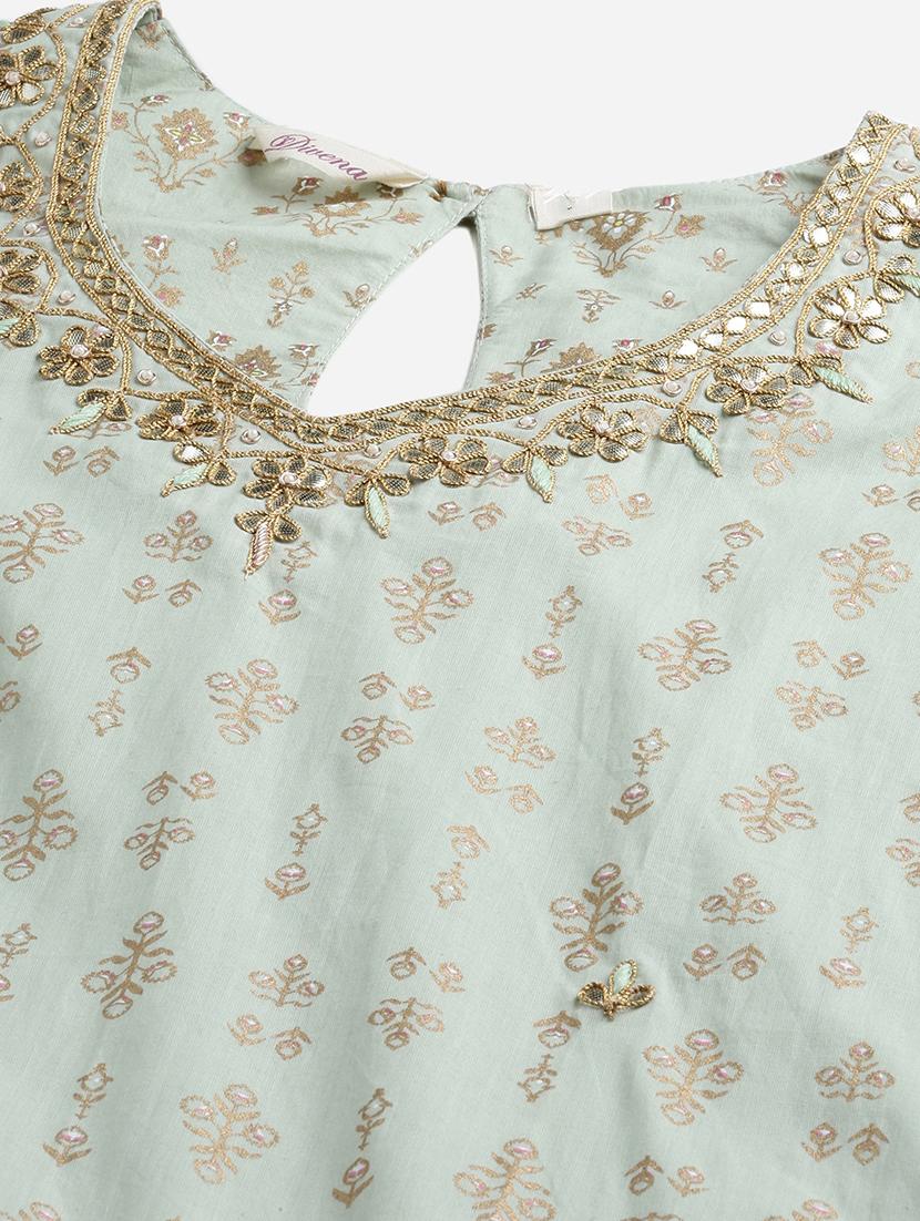 women neo mint embroidered kurta sharara set with dupatta - 18886791 - Standard Image - 5