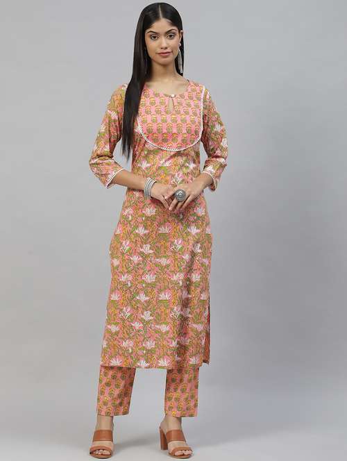 multi coloured printed kurta pant set - 18886802 -  Standard Image - 0