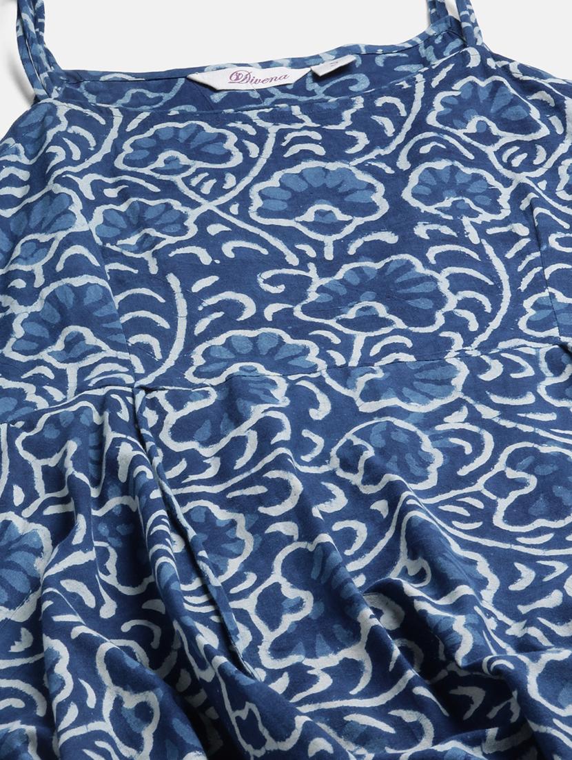 indigo coloured printed kurta pant set - 18886809 - Standard Image - 5