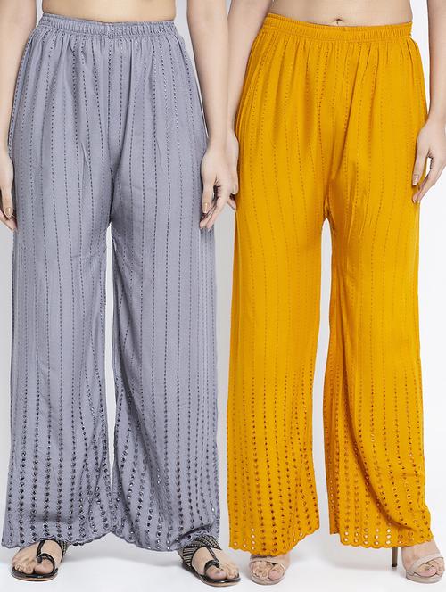 multi colored rayon palazzos - 18893376 -  Standard Image - 0