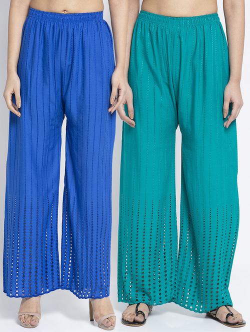 multi colored rayon palazzos - 18893380 -  Standard Image - 0