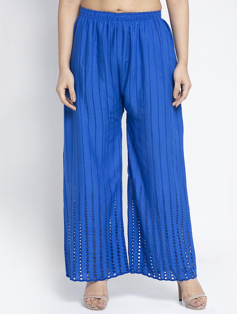 multi colored rayon palazzos - 18893380 - Standard Image - 3