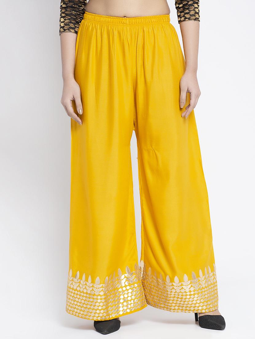 multi colored rayon palazzos - 18893423 - Standard Image - 3