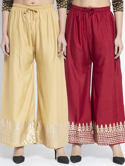 multi colored rayon palazzos - 18893428 -  Standard Image - 0