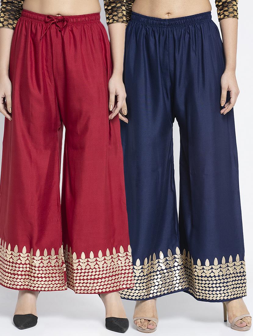 multi colored rayon palazzos - 18893432 - Zoom Image - 0