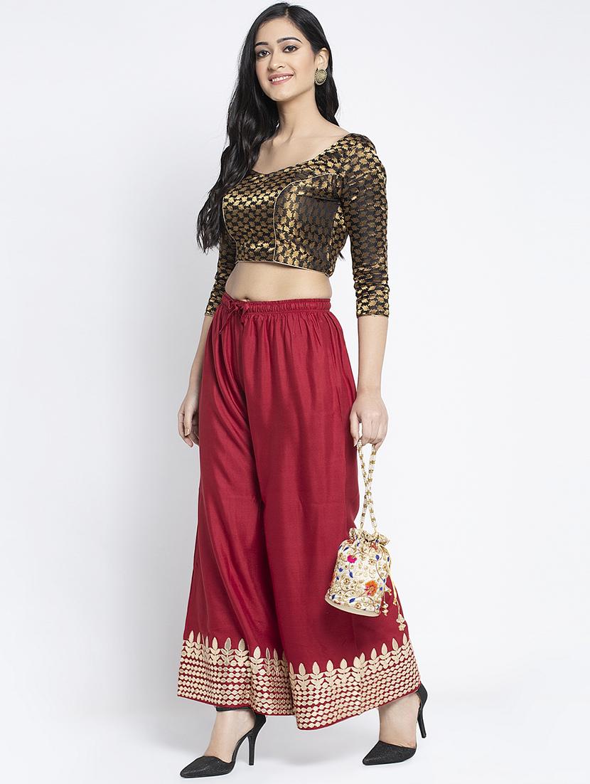 multi colored rayon palazzos - 18893432 - Standard Image - 5