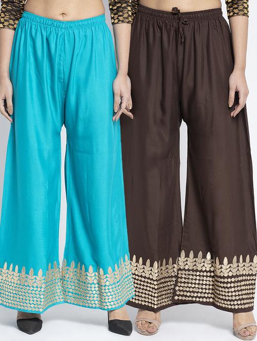 multi colored rayon palazzos - 18893437 -  Standard Image - 0
