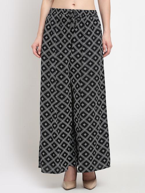 mid rise printed straight palazzo - 18893438 -  Standard Image - 0