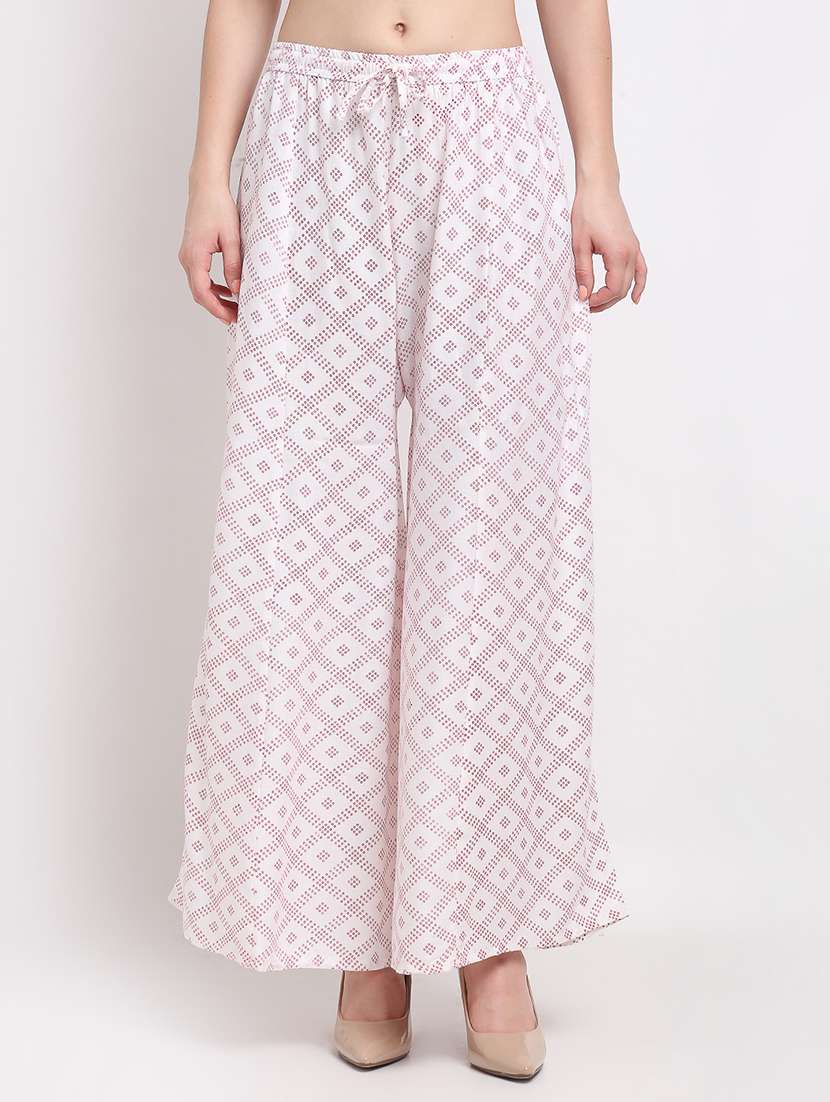 mid rise printed straight palazzo - 18893439 - Zoom Image - 0