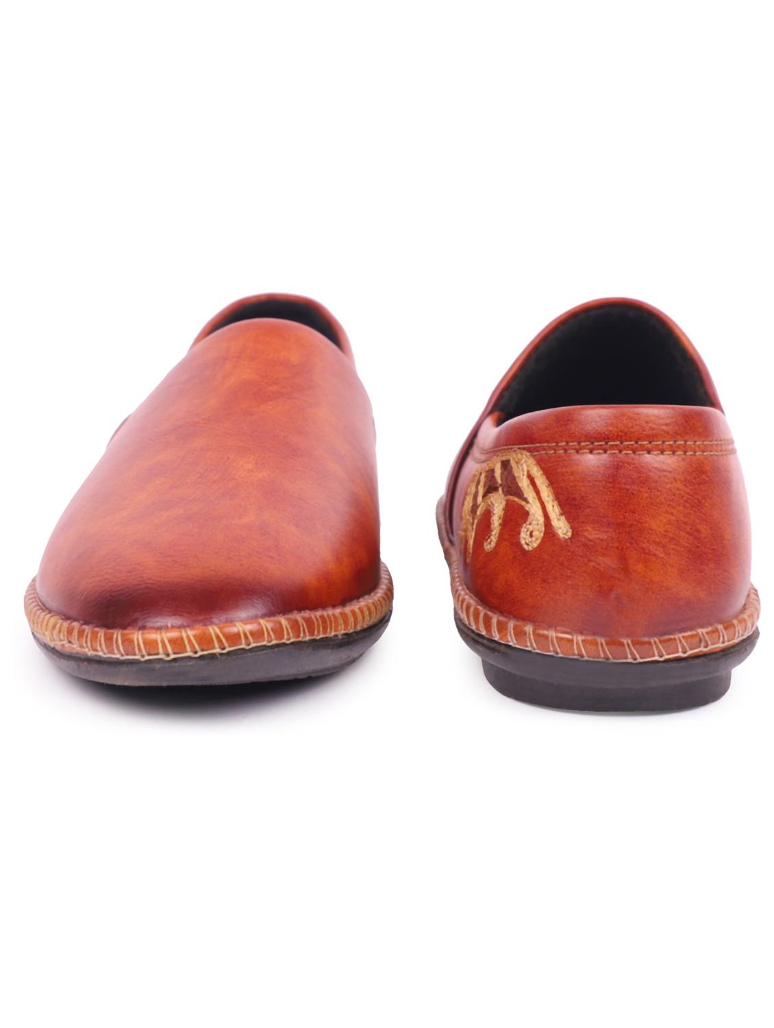 tan synthetic slip on loafers - 18894144 - Standard Image - 3