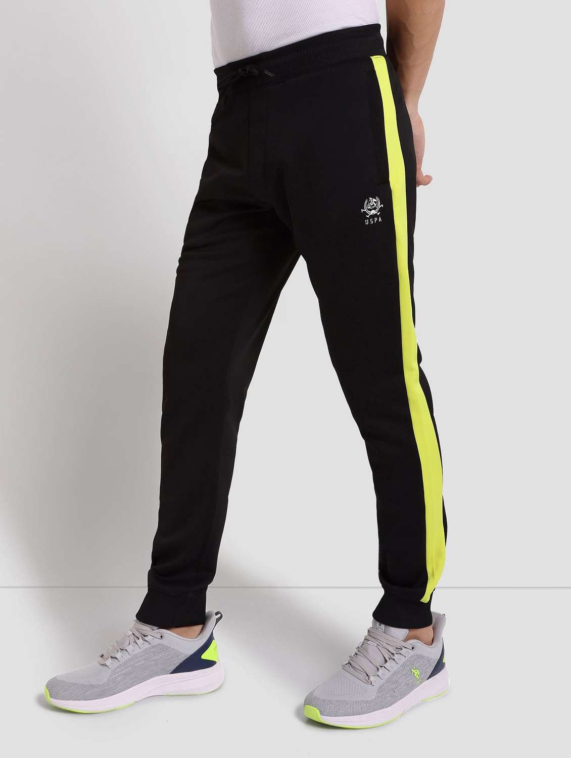Black Polyester Joggers Track Pant