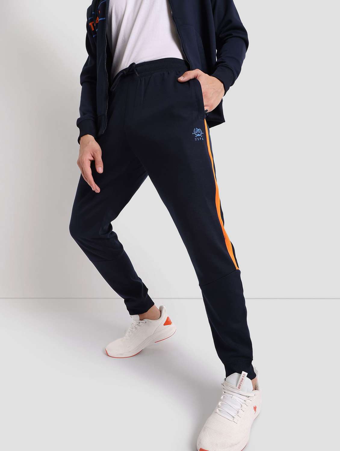 Blue Polyester Joggers Track Pant