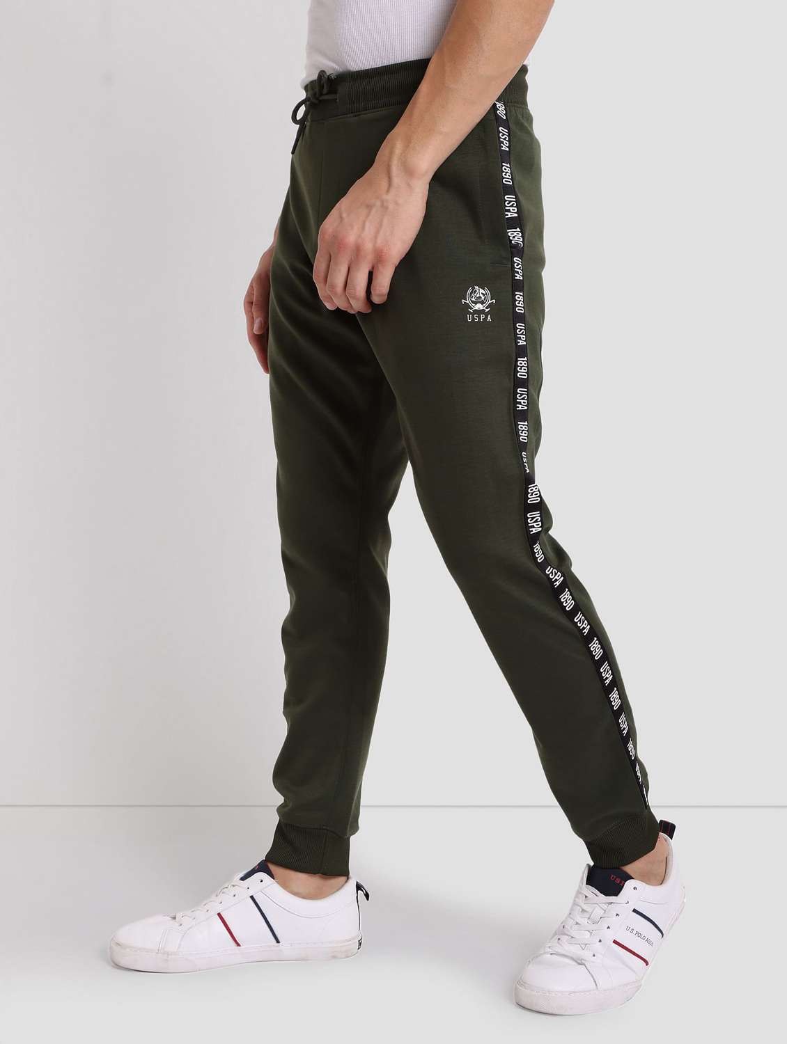 Green Polyester Joggers Track Pant