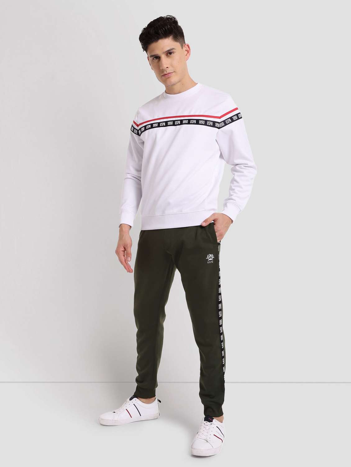 Green Polyester Joggers Track Pant