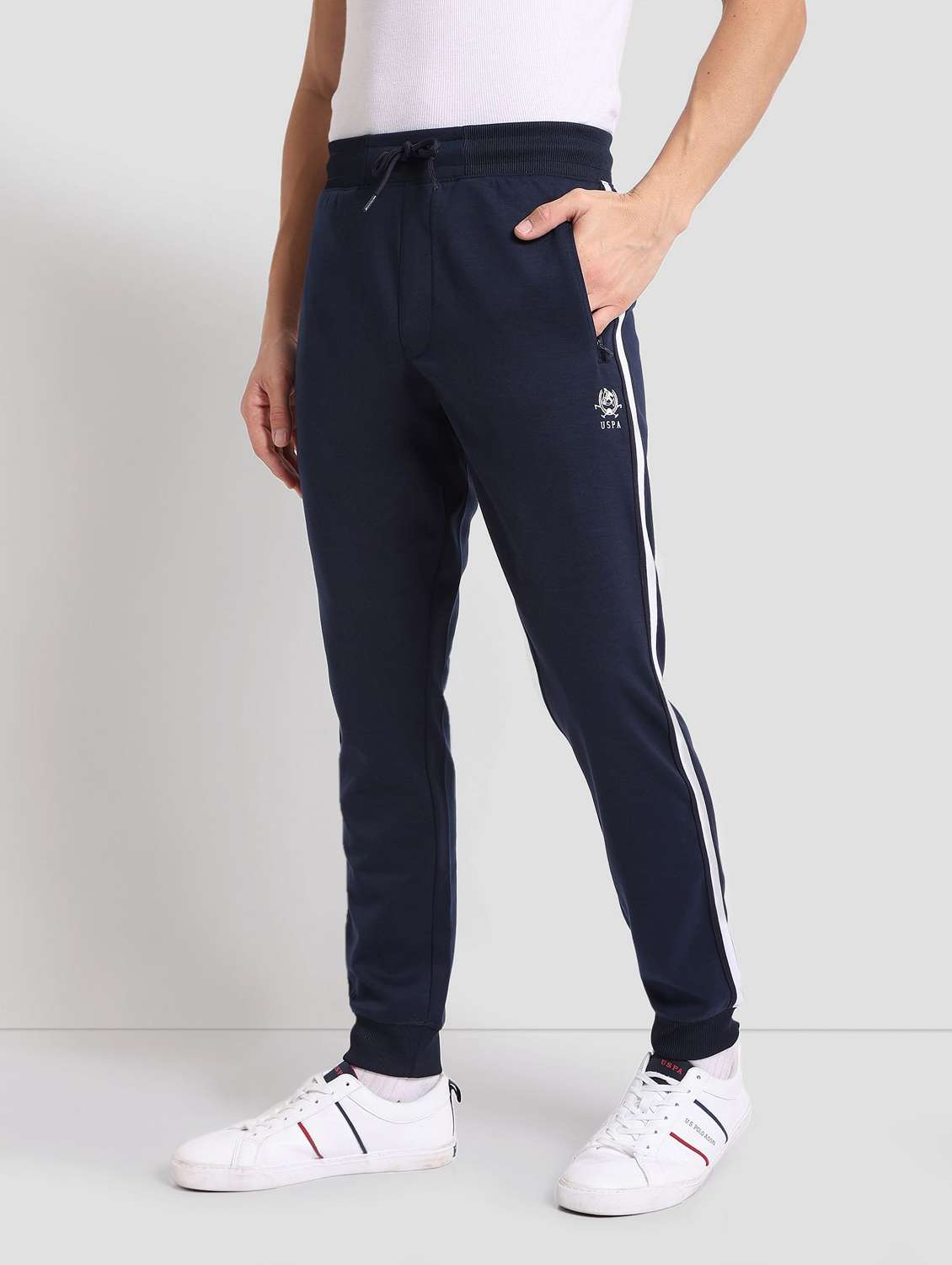 Blue Polyester Joggers Track Pant