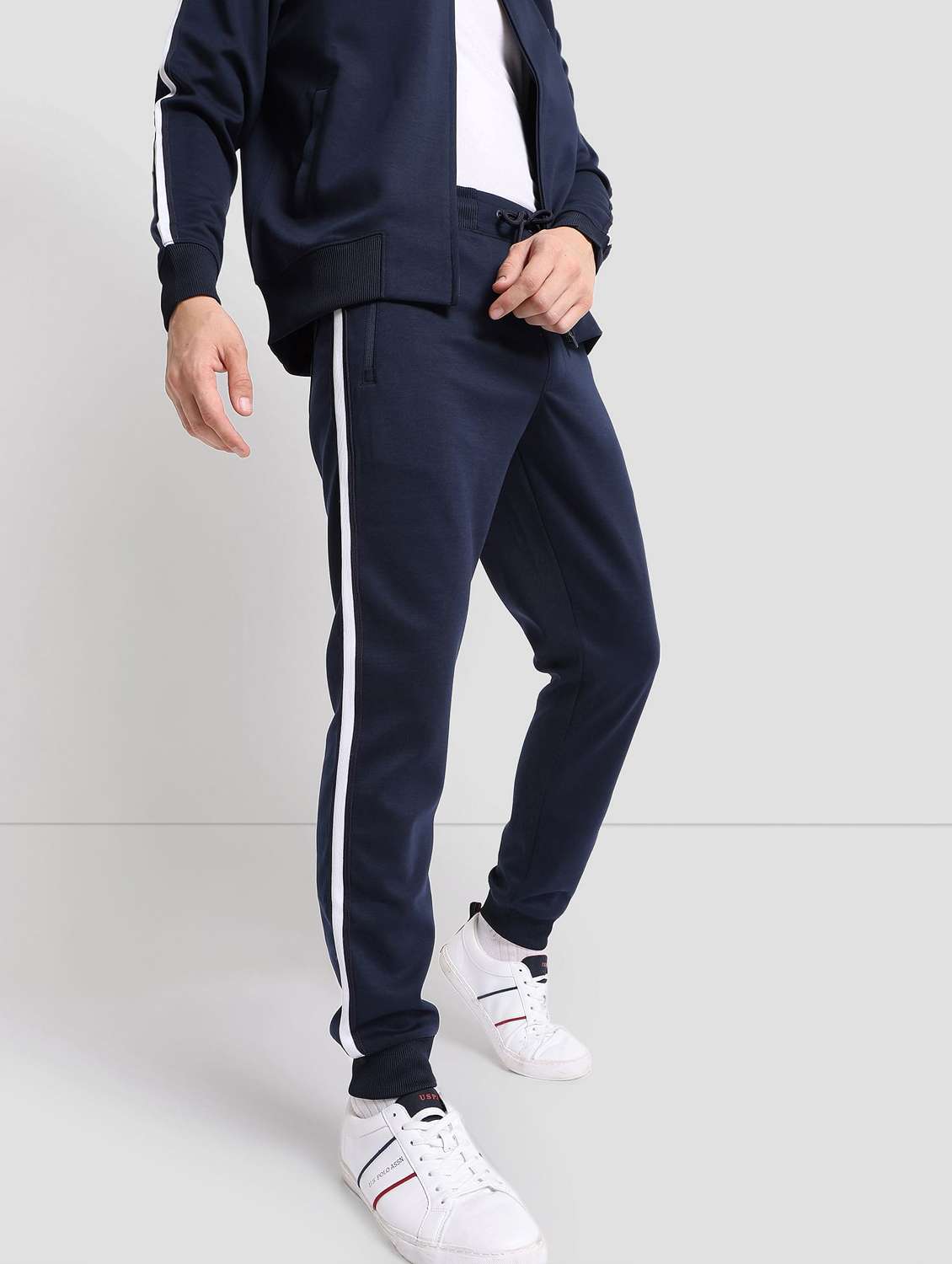 Blue Polyester Joggers Track Pant