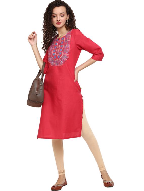 women's straight kurta - 18902709 - Standard Image - 3